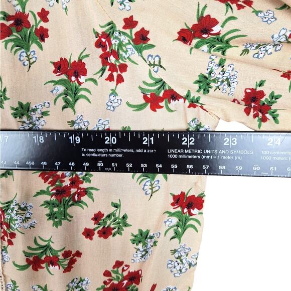 Womens Top Large Spring Floral Boho Crochet Cottage Feminine Bloomcore Peasant - Picture 3 of 6